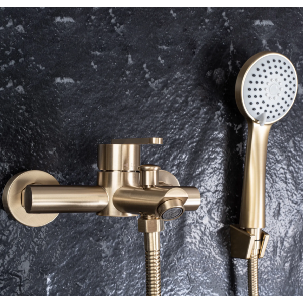 Смеситель для ванны и душа REA ONTARIO BRUSHED GOLD с изливом