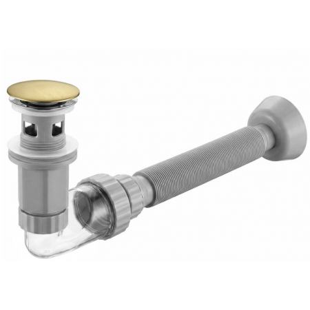Мебельный сифон REA FLOW + CLICK-CLACK BRUSHED GOLD универсальный