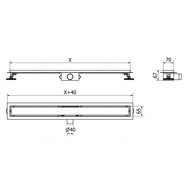 Трап для душу MEXEN FLAT 110 M13 GOLD 2в1 золотий