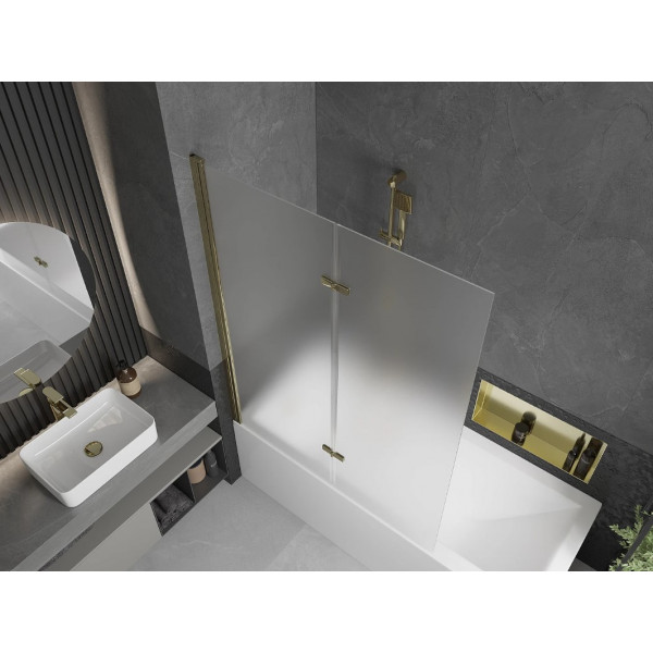 Шторка для ванни MEXEN CASTOR-2 120 MATT GOLD складана