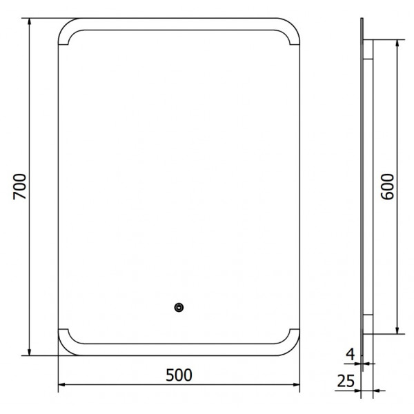 Дзеркало MEXEN NIDA 50x70 LED прямокутне