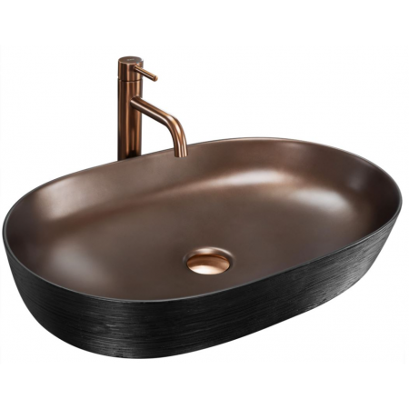 Умывальник (раковина) REA CLEO 61 BLACK BRUSHED COPPER накладной