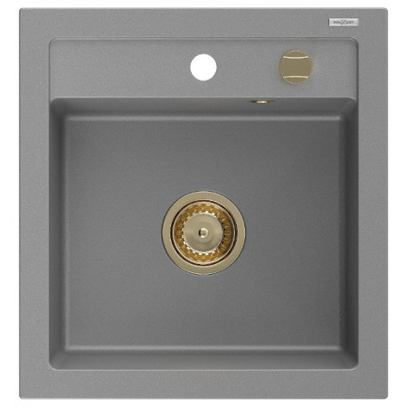 Гранітна кухонна мийка MEXEN VITO GREY + сифон GOLD