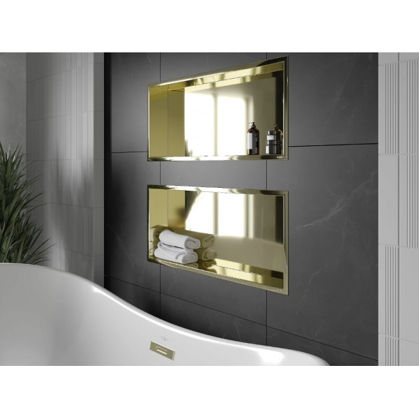 Вбудована полиця MEXEN X-Wall-R 75 GOLD з обідком