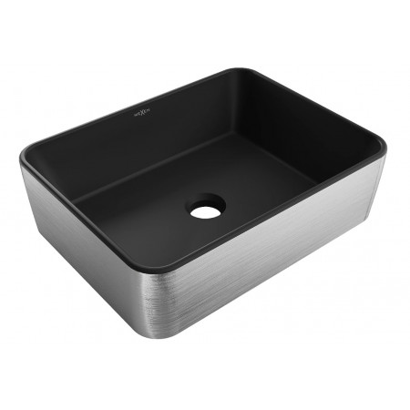 Умивальник (раковина) MEXEN CATIA SILVER BRUSHED BLACK накладний