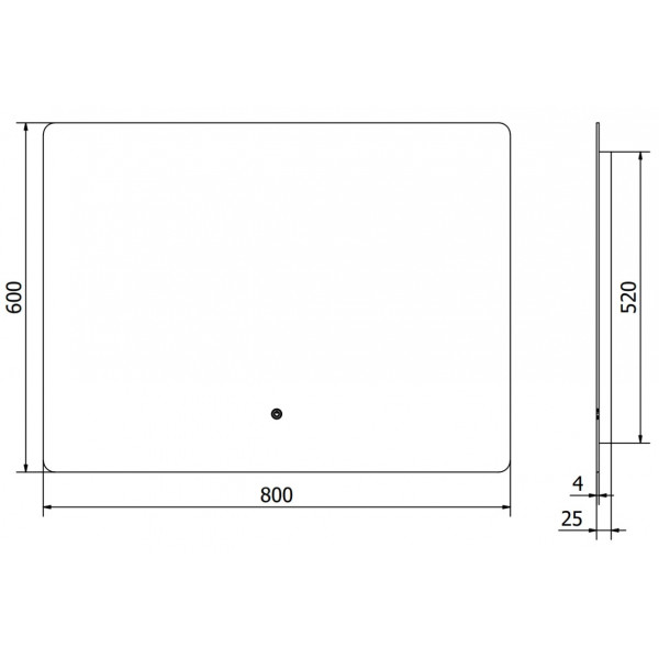 Дзеркало MEXEN SUN 80x60 LED прямокутне