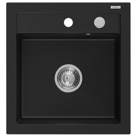 Гранітна кухонна мийка MEXEN VITO BLACK + сифон CHROME