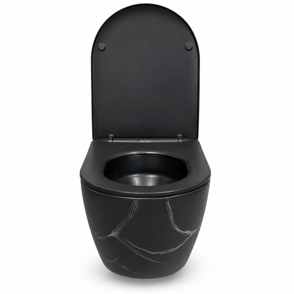 Подвесной унитаз VBI VULCANO BLACK STONE MATT TORNADO