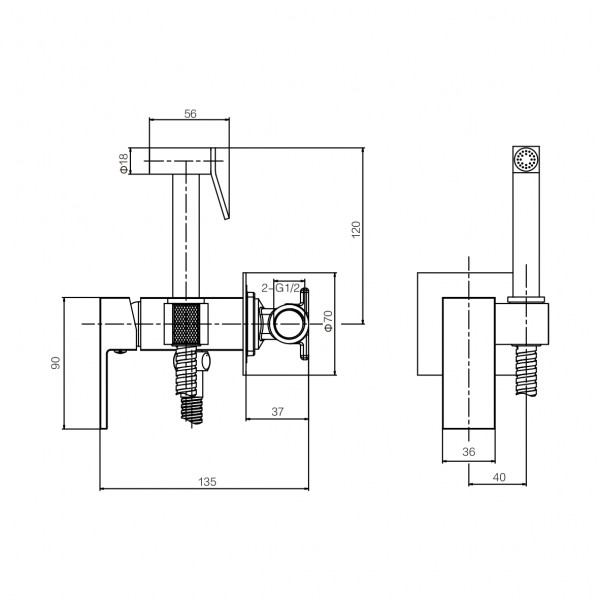 Набор гигиенического душа VBI LORENO GOLD