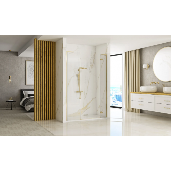 Душевая дверь REA HUGO 120 BRUSHED GOLD распашная