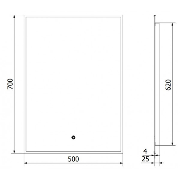 Дзеркало MEXEN ERMA 50x70 LED прямокутне