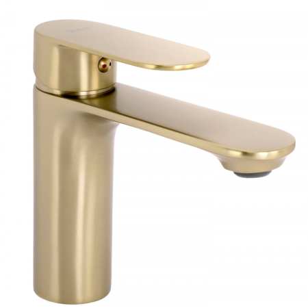 Смеситель для раковины (умывальника) REA DROP BRUSHED GOLD низкий
