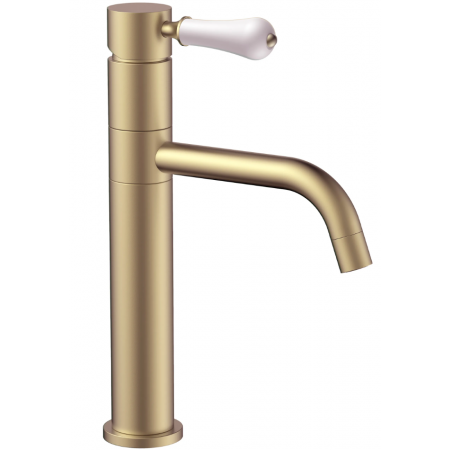 Смеситель для раковины (умывальника) REA SERRA BRUSHED GOLD низкий