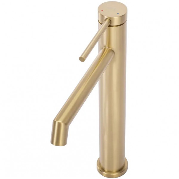 Смеситель для раковины (умывальника) REA FOSS BRUSHED GOLD золотой матовый высокий