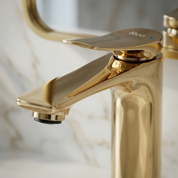 Смеситель для раковины REA VISION GOLD низкий