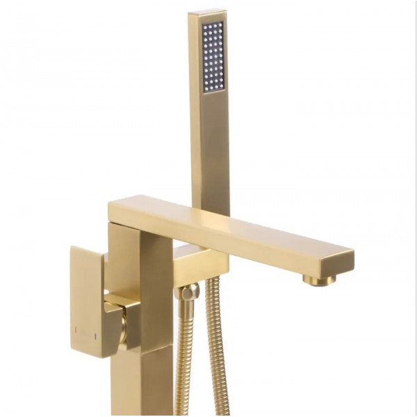 Смеситель для ванны REA TERY BRUSHED GOLD матовое золото напольный
