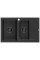 Гранітна кухонна мийка MEXEN GASPAR BLACK SILVER + сифон BLACK