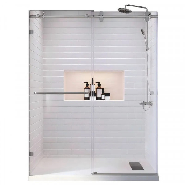 Двері в нішу Koer SR SD06-140x220-TR-01 прозоре скло Easy Clean 8мм, хром (KR5368)