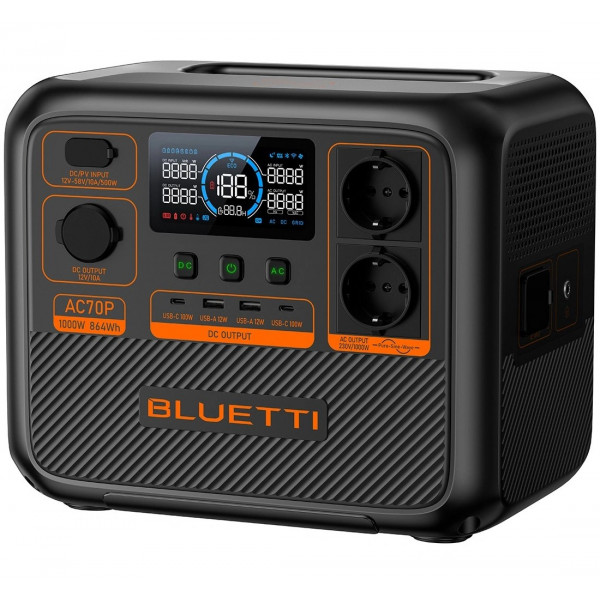 Зарядна станція BLUETTI AC70P 1000 Вт, 864 Вт/год (BL0554)