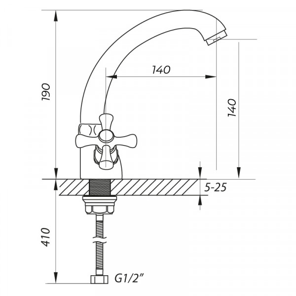 Змішувач для умивальника Zerix TMC 722 (ZX3060)