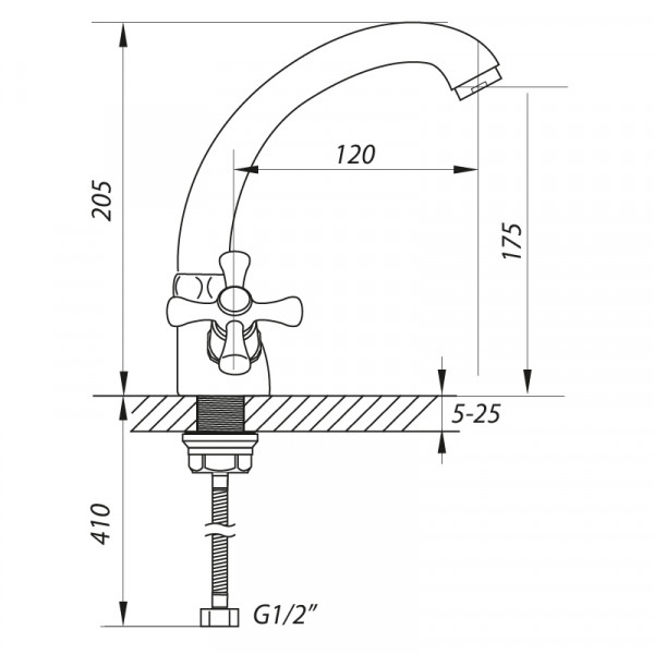 Змішувач для кухні ZERIX TLC 856 (ZX0080)