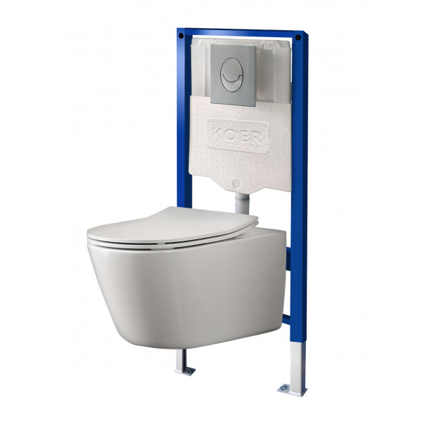Інсталяція для підвісного унітазу Koer KT-0503-01 500x126x1150mm з панеллю змиву KT-0606-01 Хром (KR5347)