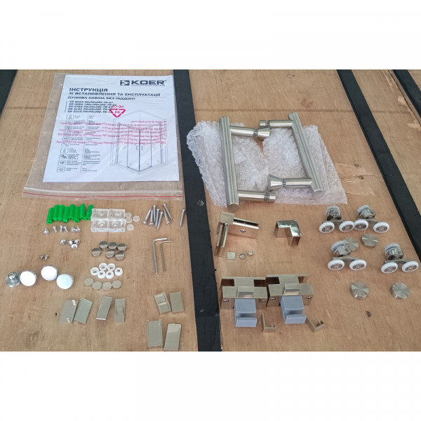 Душова кабіна без піддону Koer SR SC03-90x90x200-TR-02 прозоре скло Easy Clean 6мм SS Color (KR5680)