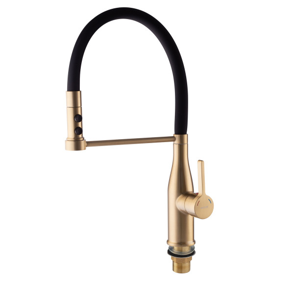 Змішувач для кухні Mixxus Premium Summer 017 BRUSHED GOLD REFL.BLACK (MI6964)