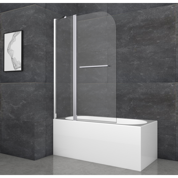 Шторки скляні на ванну Koer SR BS04-95x140-TR-01 прозоре скло 6мм, хром (KR5403)