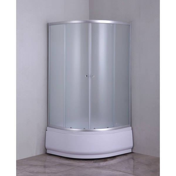 Душова кабіна з високим піддоном Mixxus PLAIN SCT01-90x90x195-FB SATIN матове скло 4мм (MI6894)