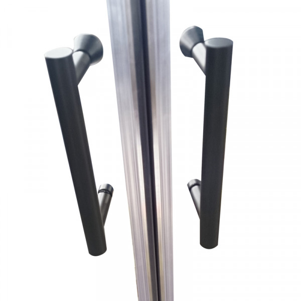 Душова кабіна без піддону Koer SR SC04-90x90x195-TR-07 прозоре скло Easy Clean 5мм, графіт (KR5362)