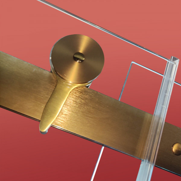 Двері в нішу Koer SR SD01-120x200-TR-12 прозоре скло Easy Clean 8мм, матове золото (KR5377)