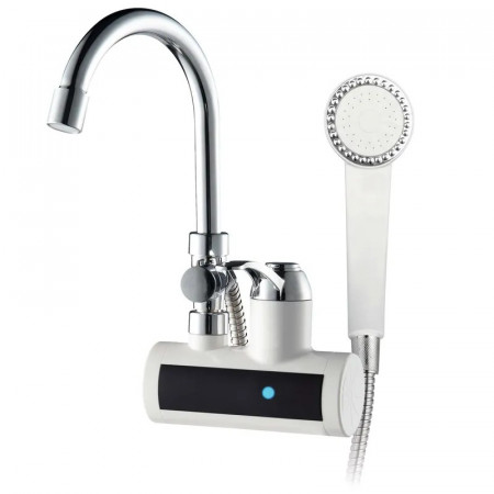 Водонагрівач Zerix ELW22-W 3 kW проточний, на СТІНУ (зі шлангом та лійкою) (ZX4933)