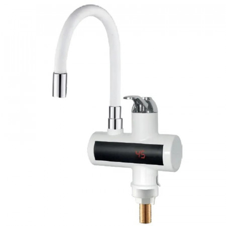 Проточний водонагрівач Zerix ELW21-EF-WHITE 3,3 kW з індикатором температури, силіконовий вилив (ZX5858)
