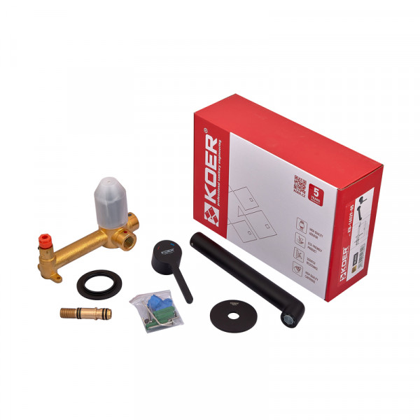 Змішувач для умивальника вбудований Koer KB-16029-05 Колір чорний (KR5489)