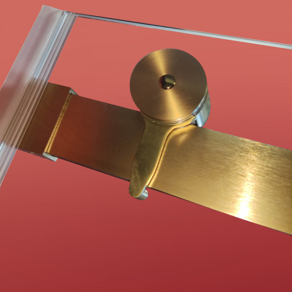 Двері в нішу Koer SR SD01-120x200-TR-12 прозоре скло Easy Clean 8мм, матове золото (KR5377)