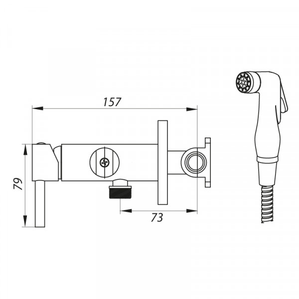 Змішувач для гігієнічного душу Zerix LR5398-2 (LL1461)