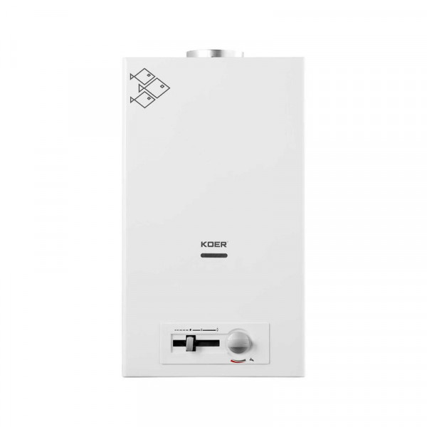 Газова колонка KOER KWH.G0410 WHITE димохідна з п'єзорозпалом 10 л/хв (колір білий) (KR5663)