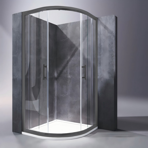 Душова кабіна без піддону Koer SR SC04-90x90x195-TR-07 прозоре скло Easy Clean 5мм, графіт (KR5362)