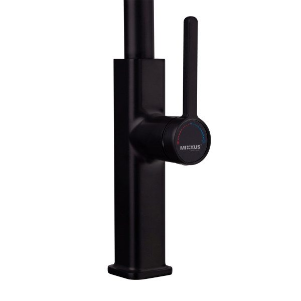 Змішувач для кухні з висувним виливом Mixxus Premium HAMMER 014 BLACK (MI6954)