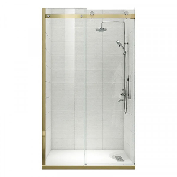 Двері в нішу Koer SR SD01-120x200-TR-12 прозоре скло Easy Clean 8мм, матове золото (KR5377)