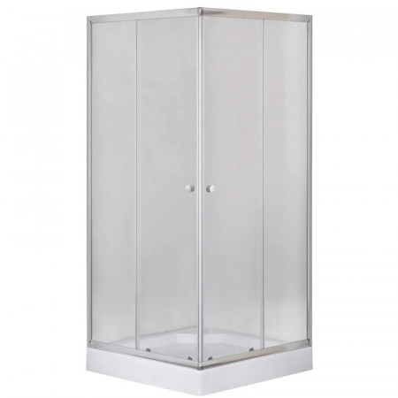 Душова кабіна з низьким піддоном Mixxus CUBIC SCT01-100x100x195-FB CHROME матове скло 4мм (MI6904)