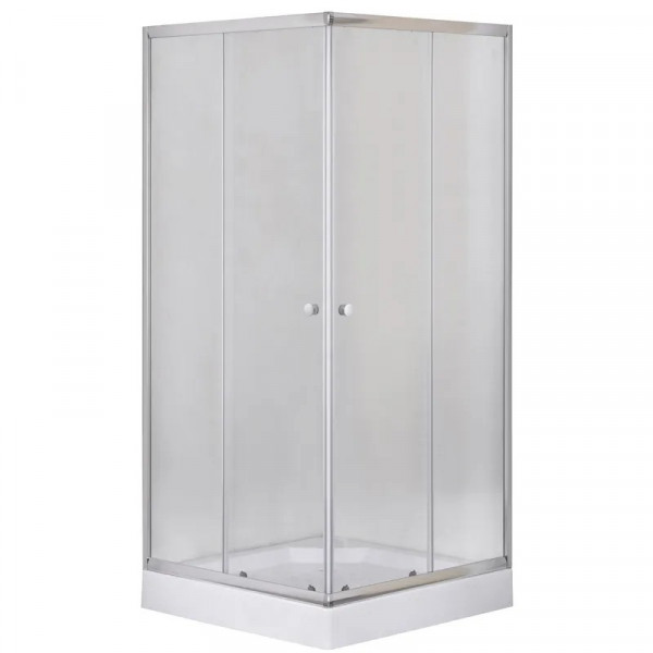 Душова кабіна з низьким піддоном Mixxus CUBIC SCT01-100x100x195-FB CHROME матове скло 4мм (MI6904)