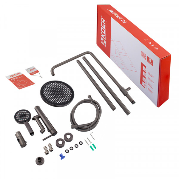 Душова колонна зі змішувачем Koer KB-56029-07 3 функції, колір графіт (KR5497)