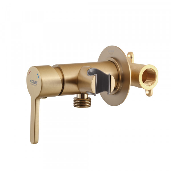 Смеситель для гигиенического душа Koer KB-23029-12 Цвет матовое золото (KR5504)