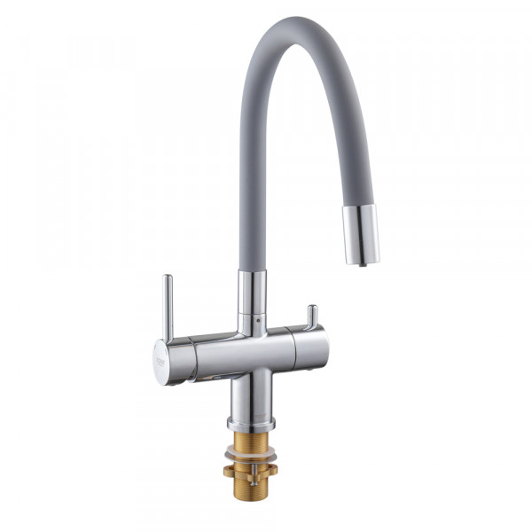 Кухонний змішувач з силік. виливом і вих. для питної води KOER KB-72002-01 (KR3383)