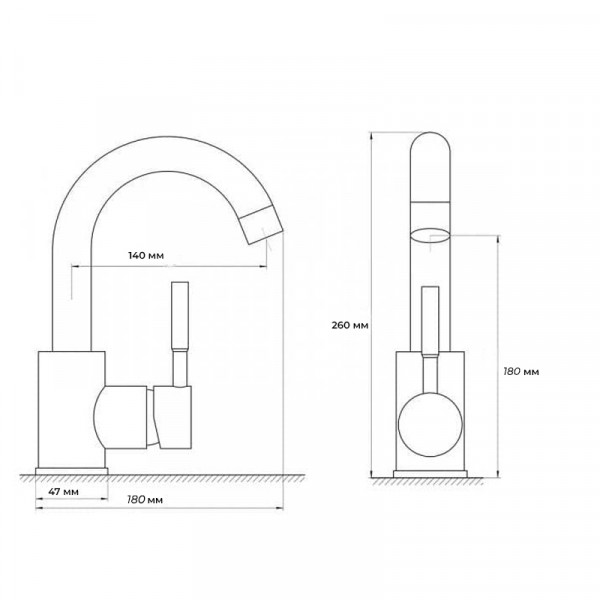 Змішувач для умивальника з нерж. стали SUS304 Zerix LUM-001 (ZX3123)
