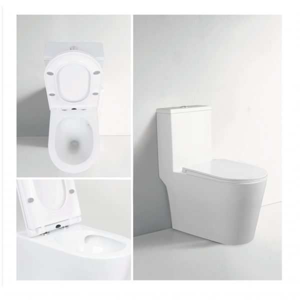 Унітаз моноблок підлоговий Mixxus BEVEL-0406-T1 690х360х790mm, система змиву TORNADO 1.0 (MI6729)