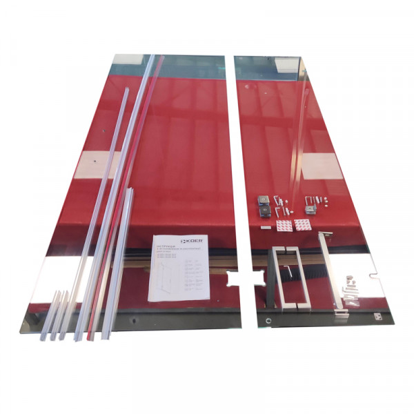 Двері в нішу Koer SR SD04-120x200-TR-07 прозоре скло Easy Clean 10мм, графіт (KR5388)