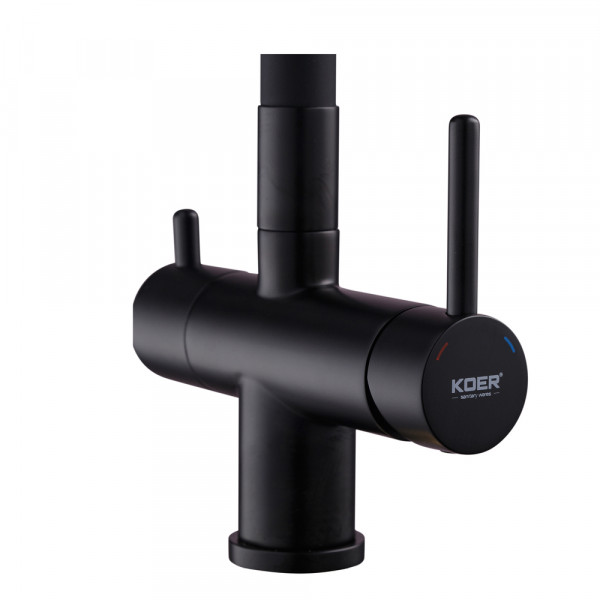 Кухонний змішувач з силік. виливом і вих. для питної води KOER KB-72002-05 (KR3384)